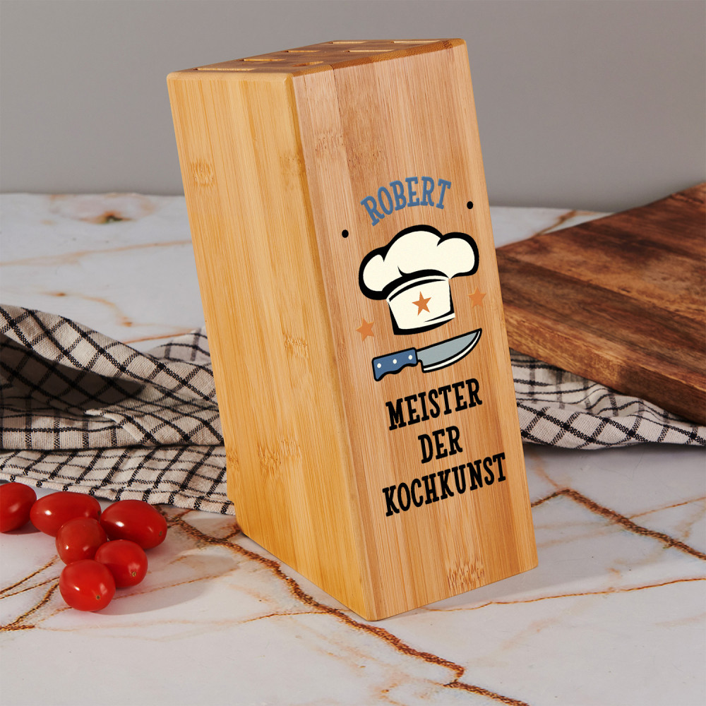 Meister der Kochkunst Messerblock GeschenkSpeziell.de