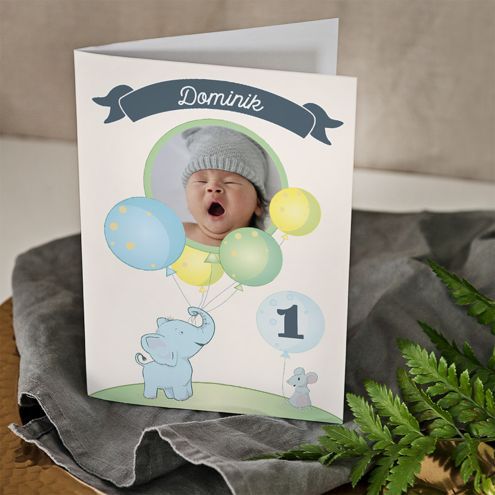 Elefant Glückswunschkarte GeschenkSpeziell.de