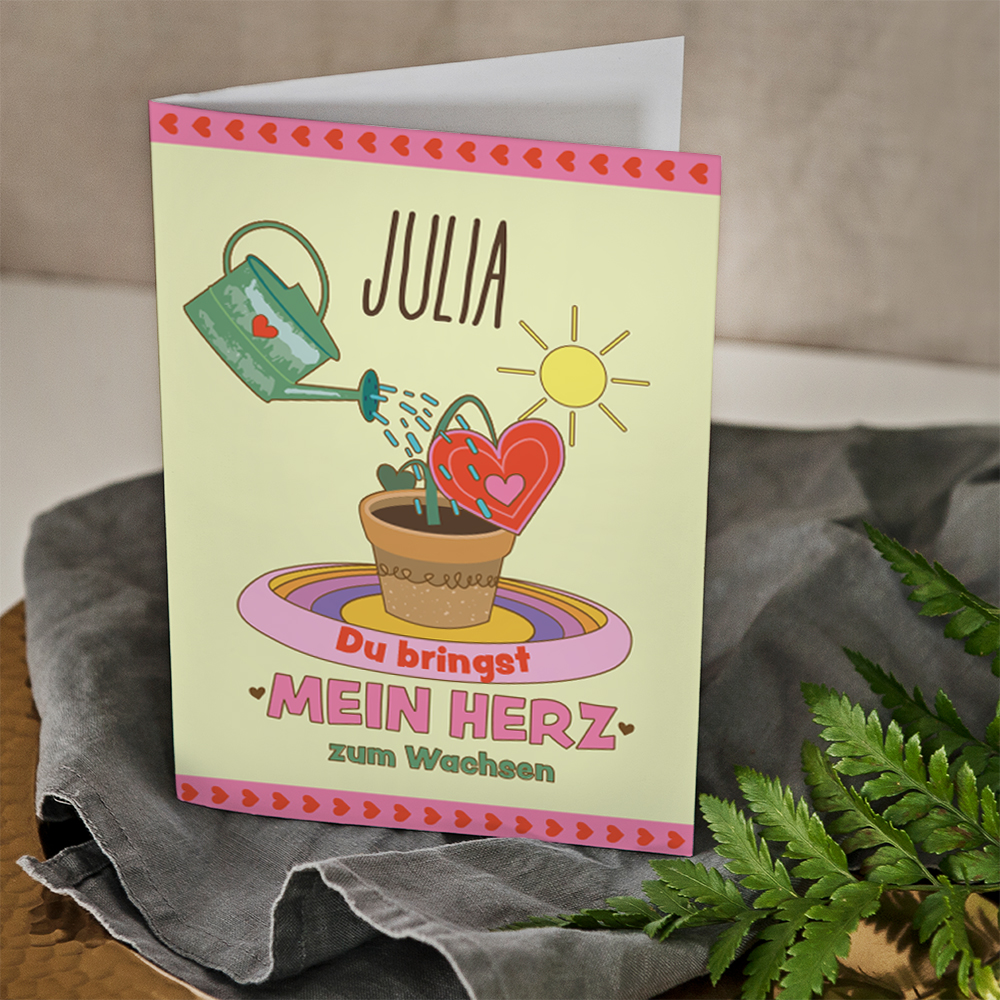 Du bringst mein Herz zum Wachsen Glückwunschkarte GeschenkSpeziell.de