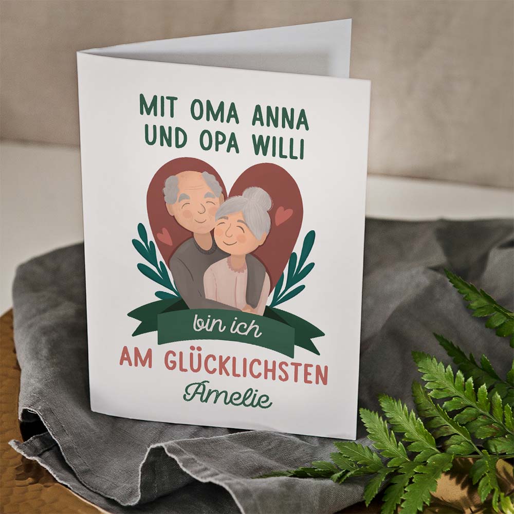 Mit Großeltern Glückswunschkarte GeschenkSpeziell.de