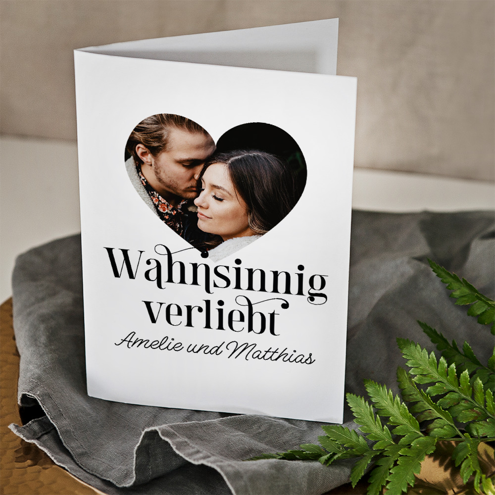 Wahnsinnig verliebt Glückswunschkarte GeschenkSpeziell.de