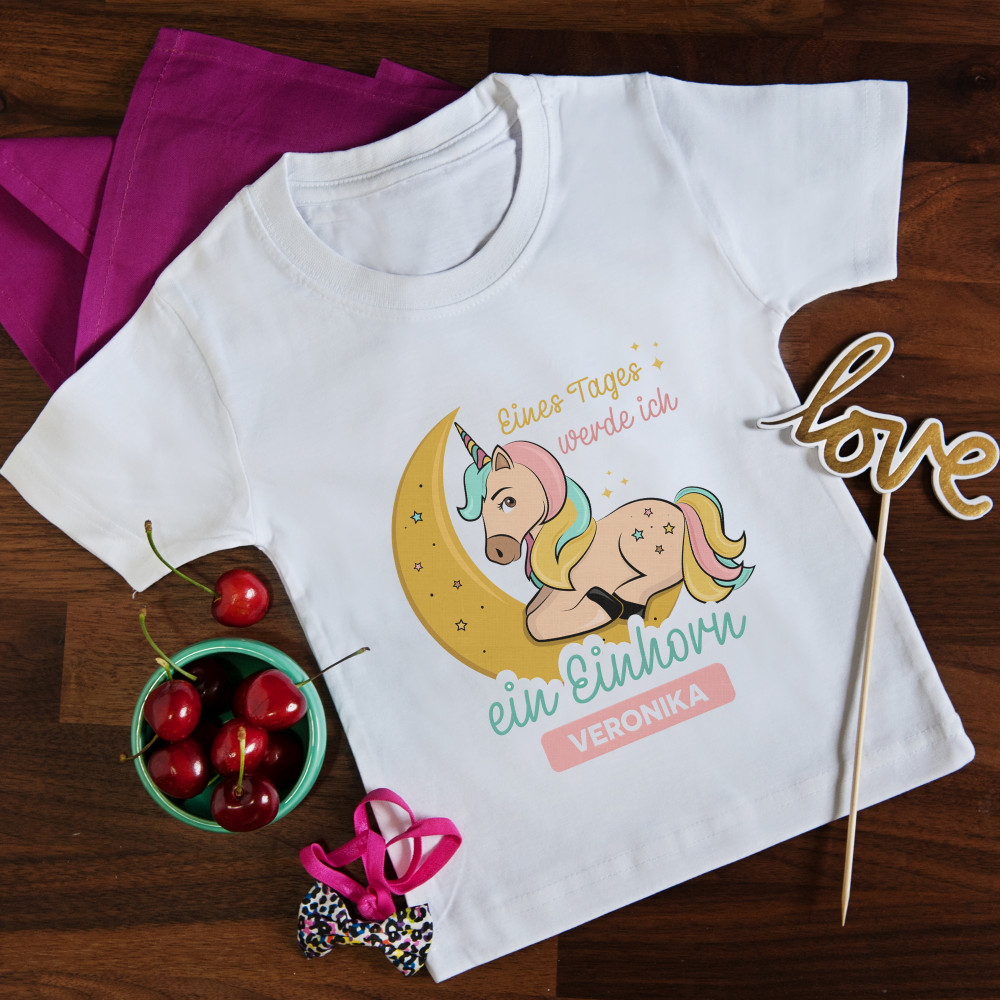 Kinder T-Shirt 'Mein 5. Geburtstag' Mit Einhorn Design - Mädchen Geburtstags-Shirt