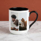 2 fotos - Ein Becher mit farbigem rand