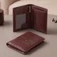 Namen und Datum - Leder Portemonnaie für Herren