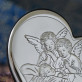 Heiliger Schutzengel - Engel mit Kindern - Herz - Silbernes Bild mit Gravur
