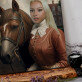 Aristokratin mit Pferd - Königsporträt
