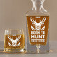 Born to hunt - Whiskykaraffe und Whiskygläser - Set mit Gravur