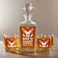 Born to hunt - Whiskykaraffe und Whiskygläser - Set mit Gravur