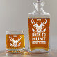 Born to hunt - Whiskykaraffe und Whiskygläser - Set mit Gravur