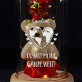 Ganze welt - Ewige Rose mit Teddybär