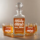 Cure - Whiskykaraffe und Whiskygläser - Set mit Gravur
