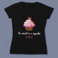 As sweet as a cupcake - Schwarzes T-Shirt für Damen