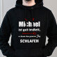 Gut im Bett - Schwarzer Kapuzenpullover für Herren