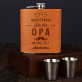 Opa in Vollzeit - Flachmann im Lederetui