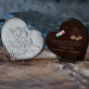 Geschenk des Herrn - Engel mit Kindern - Herz - Silbernes Bild mit Gravur