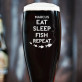 Eat, sleep, fish - Bierglas mit Gravur
