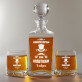 Junggesellenteam - Whiskykaraffe und Whiskygläser - Set mit Gravur