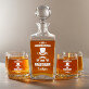 Junggesellenteam - Whiskykaraffe und Whiskygläser - Set mit Gravur