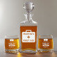 First Aid - Whiskykaraffe und Whiskygläser - Set mit Gravur