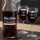His&Hers - Weinkaraffe und zwei Weingläser - Set mit Gravur