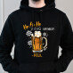 Ho ho ho, zeit für ein bier! - Schwarzer Kapuzenpullover für Herren