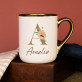 Initiale name blumen - Ein Becher mit Goldrand