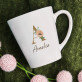 Initiale Name Blumen - personalisierte Tasse