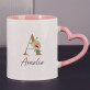 Initiale Name Blumen - personalisierte Tasse
