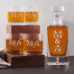 Initiale mit Namen für Paare - Whiskykaraffe und Whiskygläser - Set mit Gravur