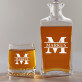 Initiale mit Namen - Whiskykaraffe und Whiskygläser - Set mit Gravur