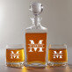 Initiale mit Namen - Whiskykaraffe und Whiskygläser - Set mit Gravur