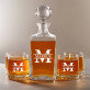 Initiale mit Namen - Whiskykaraffe und Whiskygläser - Set mit Gravur