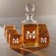 Initiale mit Namen - Whiskykaraffe und Whiskygläser - Set mit Gravur
