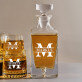 Initiale mit Namen - Whiskykaraffe und Whiskygläser - Set mit Gravur Initiale mit Namen - Whiskykaraffe und Whiskygläser - Set mit Gravur