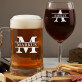 Initiale mit Namen - Set aus Becher und Weinglas