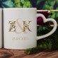 Initialen Datum Blumen - Tassen für Paare