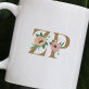 Initialen Blumen - personalisierte Tasse