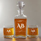 Initialen - Whiskykaraffe und Whiskygläser - Set mit Gravur
