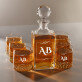Initialen - Whiskykaraffe und Whiskygläser - Set mit Gravur
