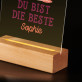 du bist die beste - Druck auf Acrylglas mit LED Beleuchtung