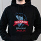Geborener angler - Schwarzer Kapuzenpullover für Herren