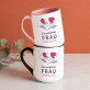 Die perfekte frau - Ein Becher mit farbigem rand