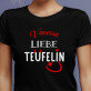 Liebe teufelin - Schwarzes T-Shirt für Damen