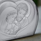 Kommunion Kreuz - Hl. Familie - Halbkreis - Silbernes Bild mit Gravur