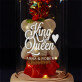 King & queen - Ewige Rose mit Teddybär