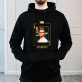 König karte - Schwarzer Kapuzenpullover für Herren