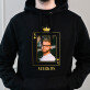 König karte - Schwarzer Kapuzenpullover für Herren