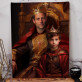 König, Papa mit Sohn - Königliches Porträt