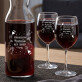 Königin der Party - Weinkaraffe und zwei Weingläser - Set mit Gravur