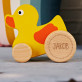 Punkte - Nachziehtier Ente aus Holz